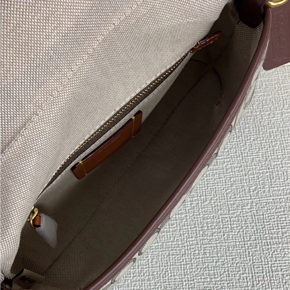Coach Brown and Tan Signature Shoulder Bag - Picture 6 of 14